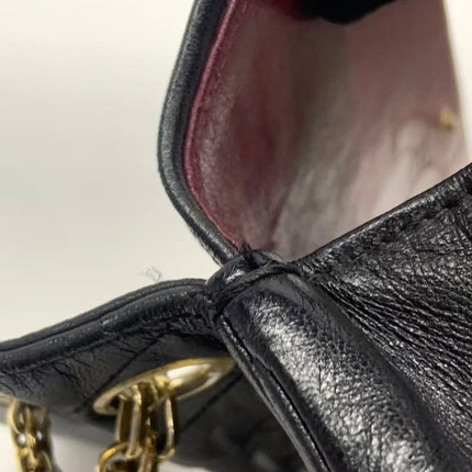Chanel Classic Flap Vintage Black Lambskin Leather with Gold Hardware Chain Strap