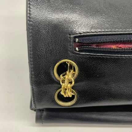 Chanel Classic Flap Vintage Black Lambskin Leather with Gold Hardware Chain Strap