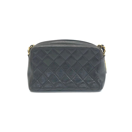Chanel Vintage Camera Bag Black Lambskin Leather Gold Hardware, 1996-1997