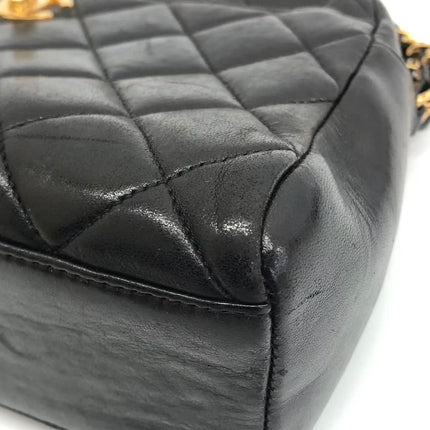Chanel Vintage Camera Bag Black Lambskin Leather Gold Hardware, 1996-1997