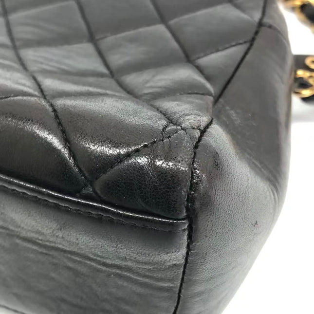 Chanel Vintage Camera Bag Black Lambskin Leather Gold Hardware, 1996-1997