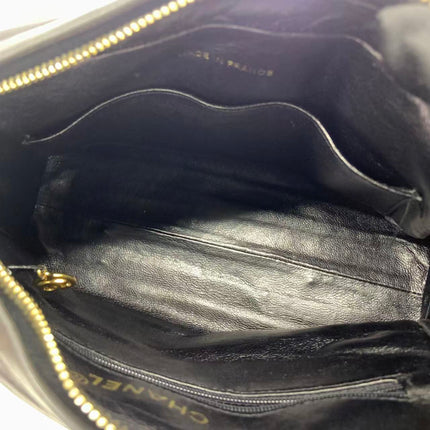 Chanel Vintage Camera Bag Black Lambskin Leather Gold Hardware, 1996-1997