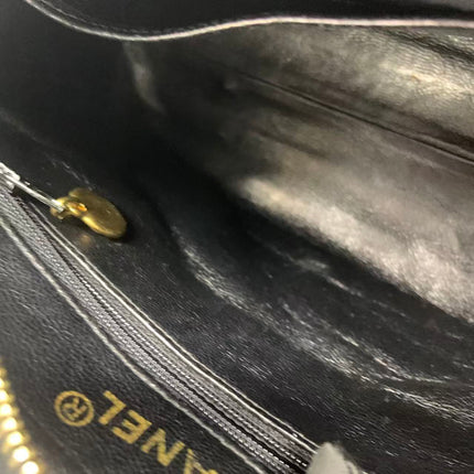 Chanel Vintage Camera Bag Black Lambskin Leather Gold Hardware, 1996-1997