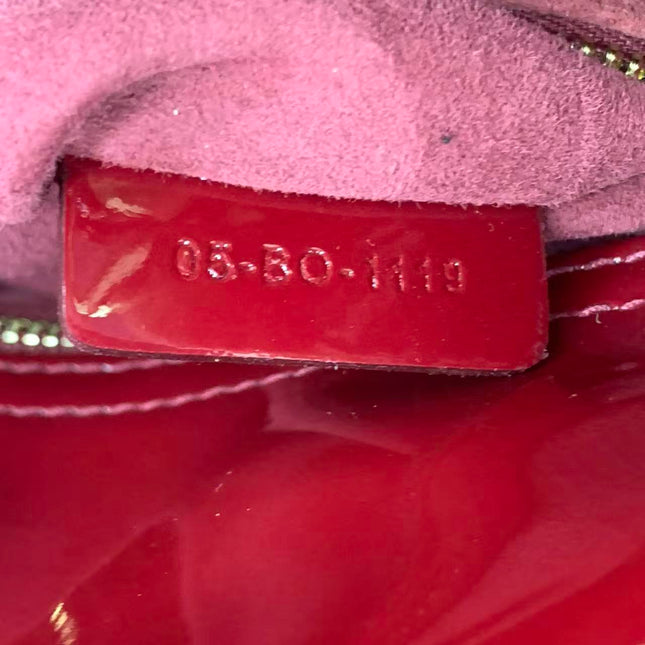 Lady Dior Mini 2019 Red Patent Leather Gold-tone Chain Strap