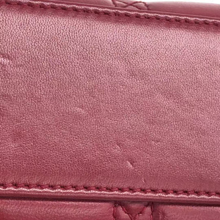 Lady Dior Mini Cuir d'Agneau Bordeaux Bandoulière Chaîne Métal Doré
