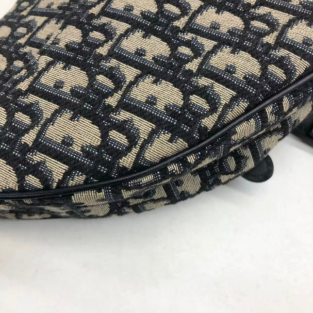 Dior Saddle Medium Navy Oblique Monogram Canvas Shoulder Bag