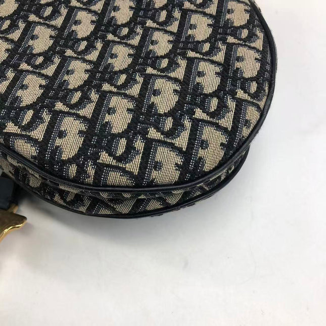 Dior Saddle Medium Navy Oblique Monogram Canvas Shoulder Bag
