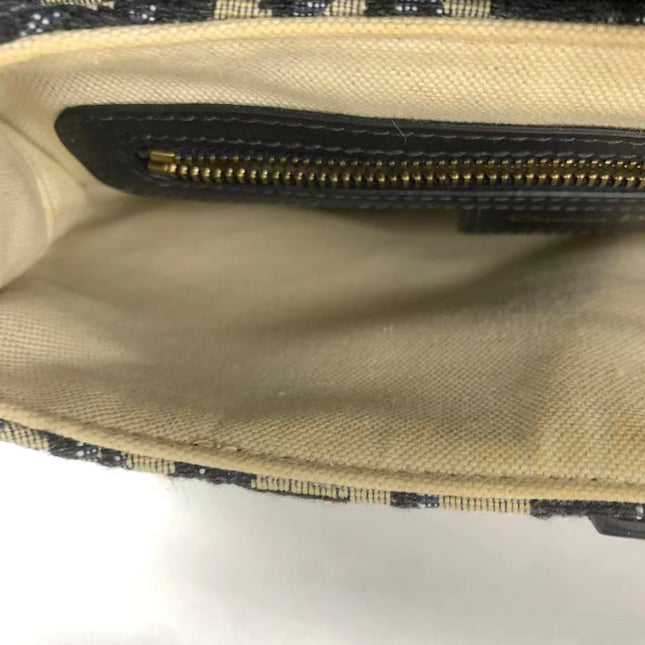 Dior Saddle Medium Navy Oblique Monogram Canvas Shoulder Bag