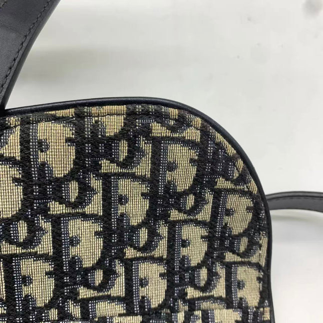 Dior Saddle Medium Navy Oblique Monogram Canvas Shoulder Bag