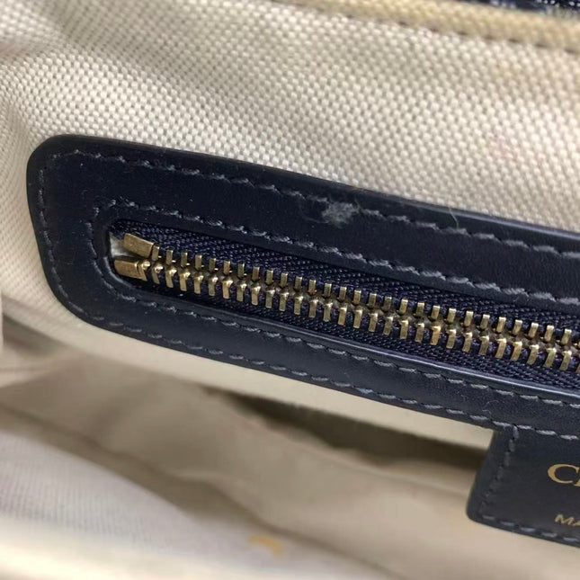 Dior Saddle Medium Navy Oblique Monogram Canvas Shoulder Bag
