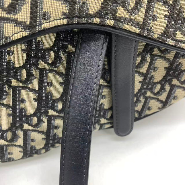 Dior Saddle Medium Navy Oblique Monogram Canvas Shoulder Bag
