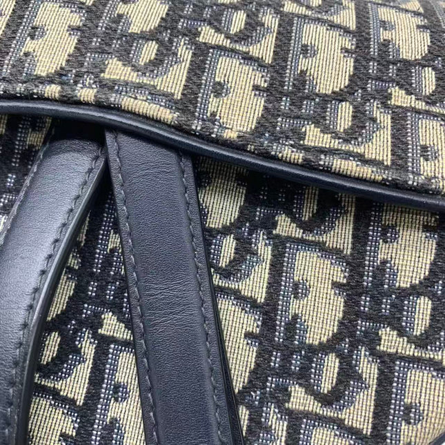 Dior Saddle Medium Navy Oblique Monogram Canvas Shoulder Bag