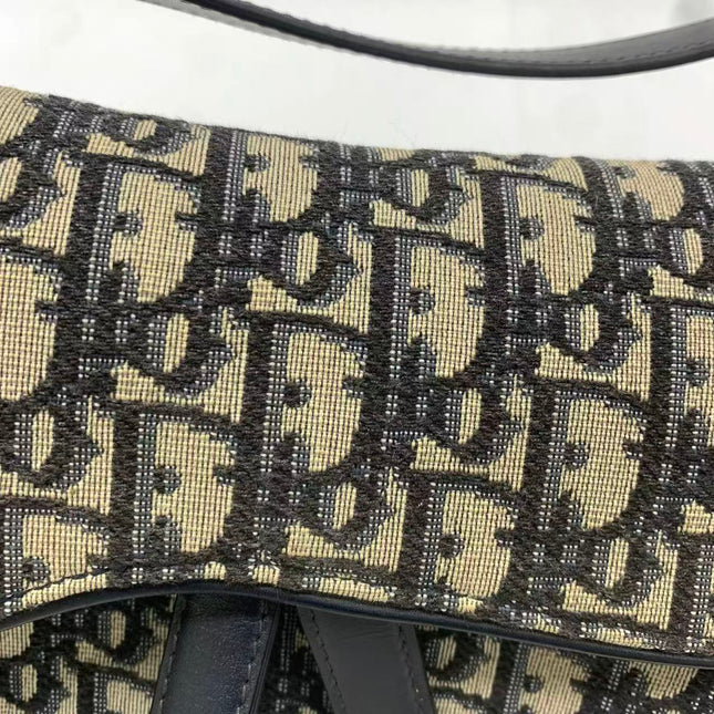 Dior Saddle Medium Navy Oblique Monogram Canvas Shoulder Bag