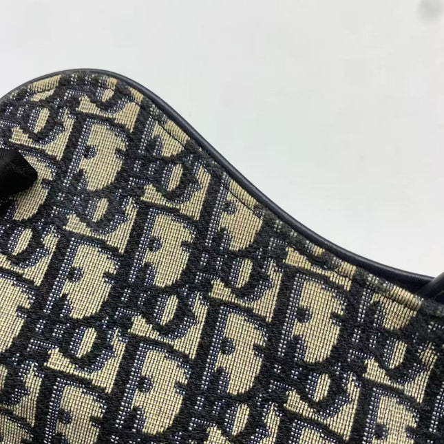 Dior Saddle Medium Navy Oblique Monogram Canvas Shoulder Bag