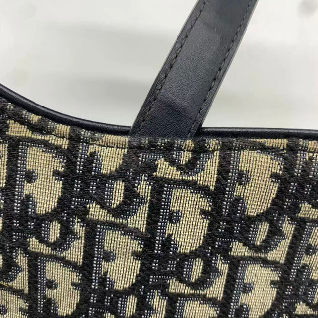 Dior Saddle Medium Navy Oblique Monogram Canvas Shoulder Bag