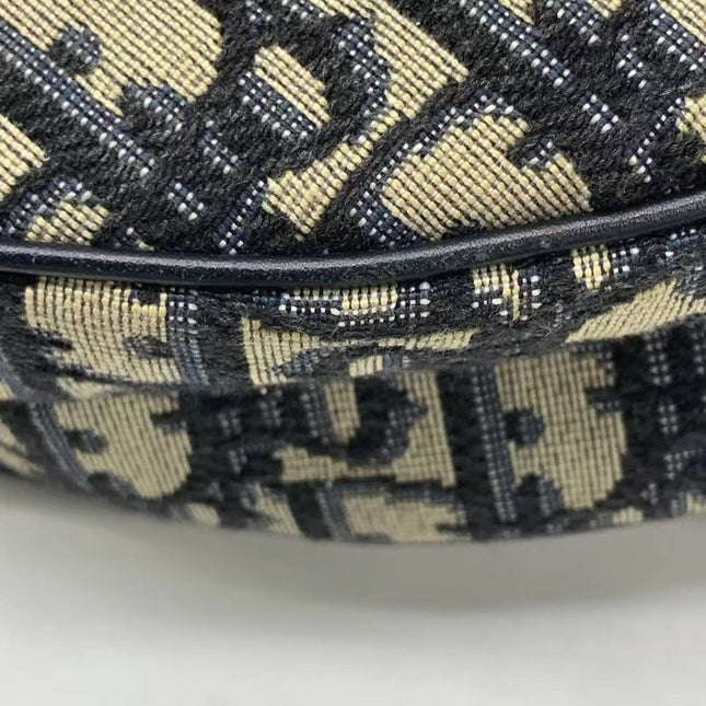 Dior Saddle Medium Navy Oblique Monogram Canvas Shoulder Bag