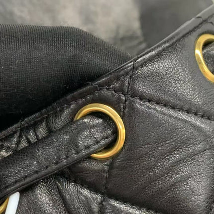 Chanel Vintage 1994-1996 Duma Backpack Black Lambskin Leather Gold Hardware