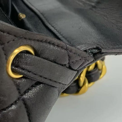 Chanel Vintage 1994-1996 Duma Backpack Black Lambskin Leather Gold Hardware