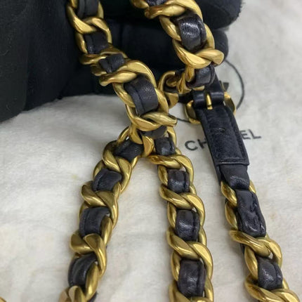 Chanel Vintage 1994-1996 Duma Backpack Black Lambskin Leather Gold Hardware