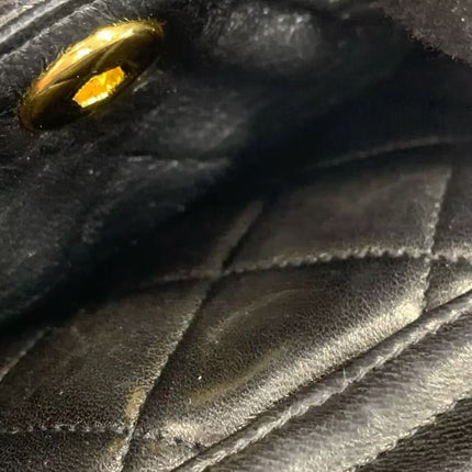 Chanel Vintage 1994-1996 Duma Backpack Black Lambskin Leather Gold Hardware