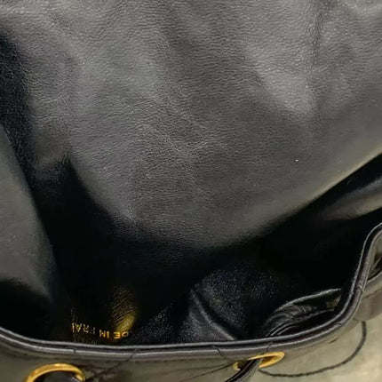 Chanel Vintage 1994-1996 Duma Backpack Black Lambskin Leather Gold Hardware