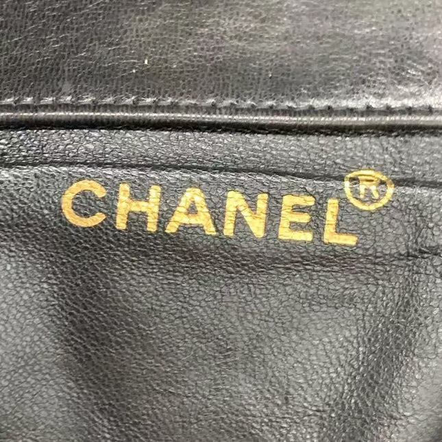 Chanel Vintage 1994-1996 Duma Backpack Black Lambskin Leather Gold Hardware
