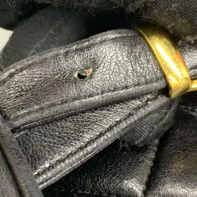 Chanel Vintage 1994-1996 Duma Backpack Black Lambskin Leather Gold Hardware