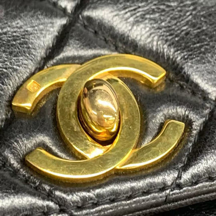 Chanel Vintage 1994-1996 Duma Backpack Black Lambskin Leather Gold Hardware
