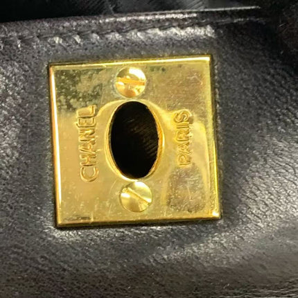 Chanel Vintage 1994-1996 Duma Backpack Black Lambskin Leather Gold Hardware
