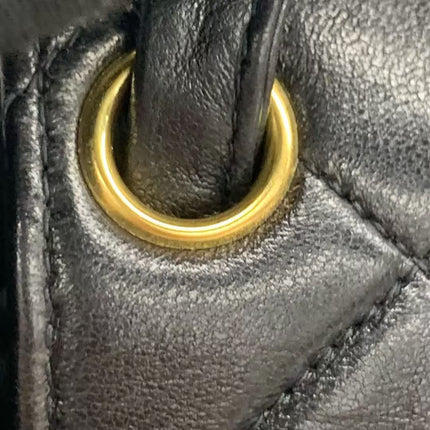 Chanel Vintage 1994-1996 Duma Backpack Black Lambskin Leather Gold Hardware