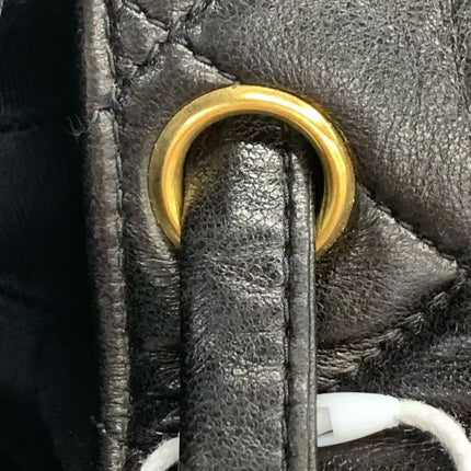 Chanel Vintage 1994-1996 Duma Backpack Black Lambskin Leather Gold Hardware