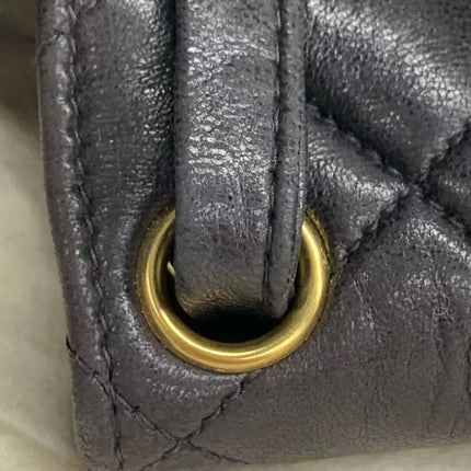 Chanel Vintage 1994-1996 Duma Backpack Black Lambskin Leather Gold Hardware