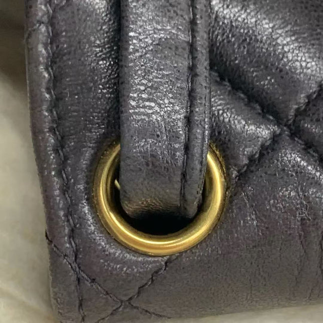 Chanel Vintage 1994-1996 Duma Backpack Black Lambskin Leather Gold Hardware
