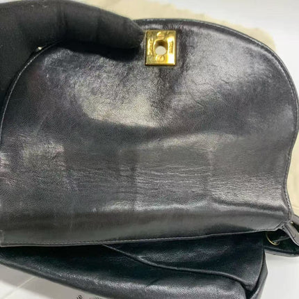 Chanel Vintage 1994-1996 Duma Backpack Black Lambskin Leather Gold Hardware