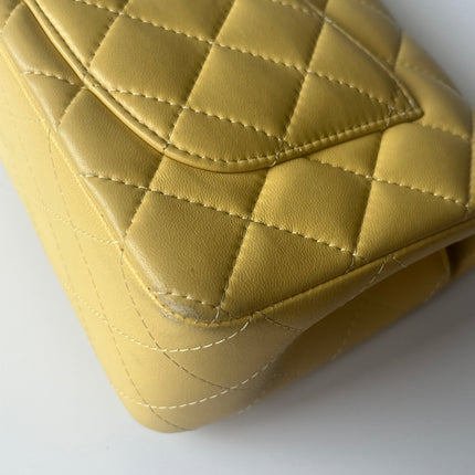 Chanel Classic Flap Rectangular Mini 2016 Yellow Lambskin Leather Gold Hardware