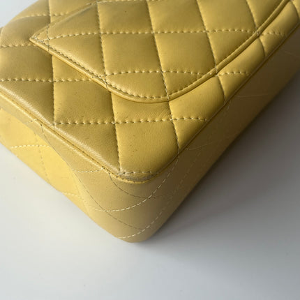 Chanel Classic Flap Rectangular Mini 2016 Yellow Lambskin Leather Gold Hardware