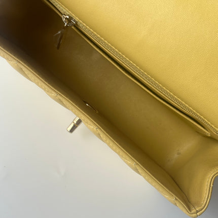 Chanel Classic Flap Rectangular Mini 2016 Yellow Lambskin Leather Gold Hardware