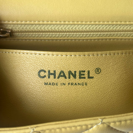 Chanel Classic Flap Rectangular Mini 2016 Yellow Lambskin Leather Gold Hardware