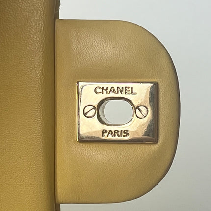 Chanel Classic Flap Rectangular Mini 2016 Yellow Lambskin Leather Gold Hardware