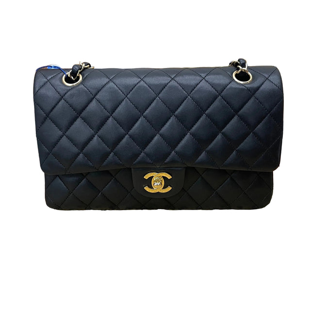 Chanel Classic Flap Medium Black Lambskin Leather Gold Hardware 2009-2010-Luxbags