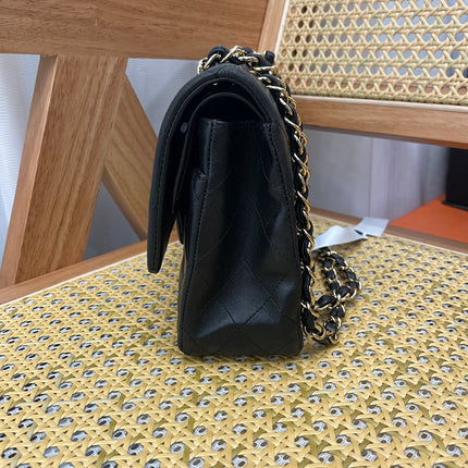 Chanel Classic Flap Medium Black Lambskin Leather Gold Hardware 2009-2010