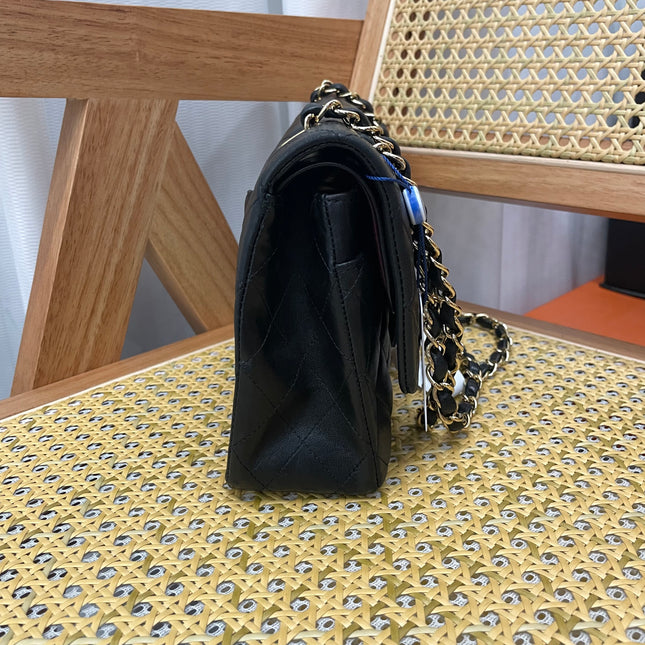 Chanel Classic Flap Medium Black Lambskin Leather Gold Hardware 2009-2010