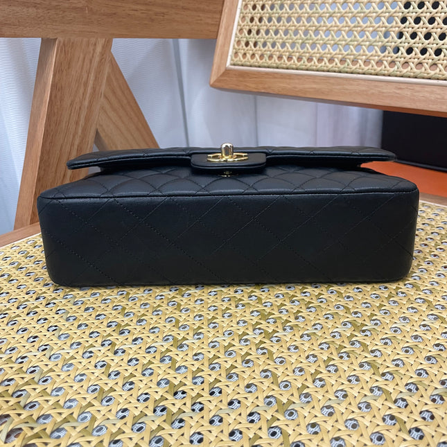 Chanel Classic Flap Medium Black Lambskin Leather Gold Hardware 2009-2010