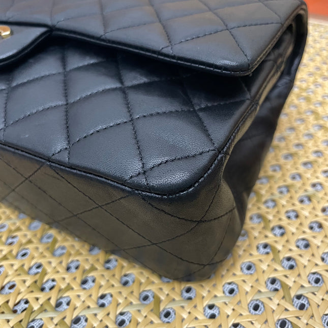 Chanel Classic Flap Medium Black Lambskin Leather Gold Hardware 2009-2010