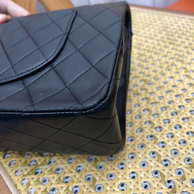 Chanel Classic Flap Medium Black Lambskin Leather Gold Hardware 2009-2010