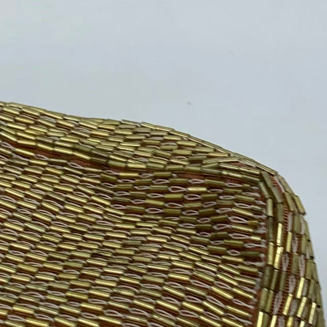Fendi Baguette Mini Gold Beaded Chain Strap Crossbody Bag