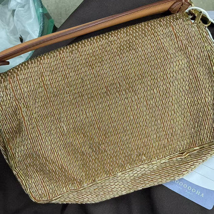 Fendi Baguette Mini Gold Beaded Chain Strap Crossbody Bag