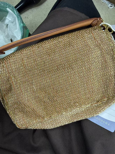 Fendi Baguette Mini Gold Beaded Chain Strap Crossbody Bag