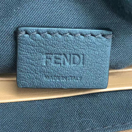 Fendi Baguette Mini Gold Beaded Chain Strap Crossbody Bag