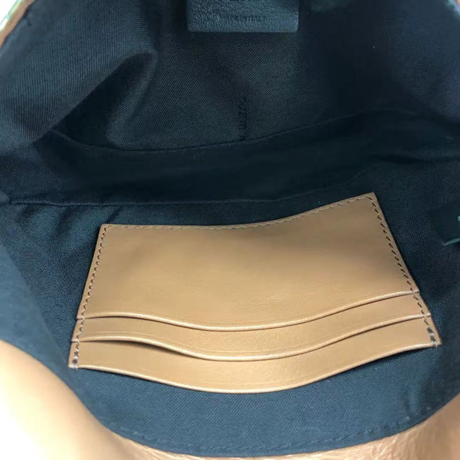 Fendi Baguette Mini Gold Beaded Chain Strap Crossbody Bag